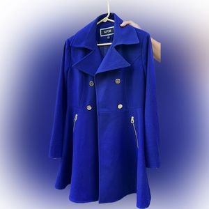 Apt 9 Royal blue, double breasted, satin lined Pea coat, women’s Medium
